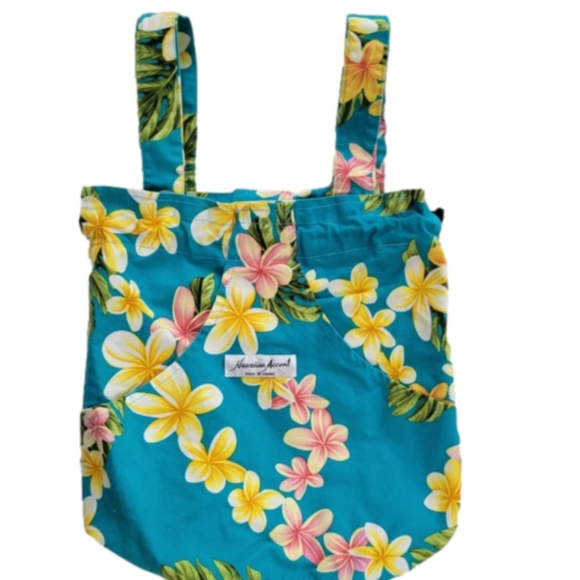 Hawaiian Accent Handbags - Hawaiian Accent Hobo Backpack Bucket Bag EUC